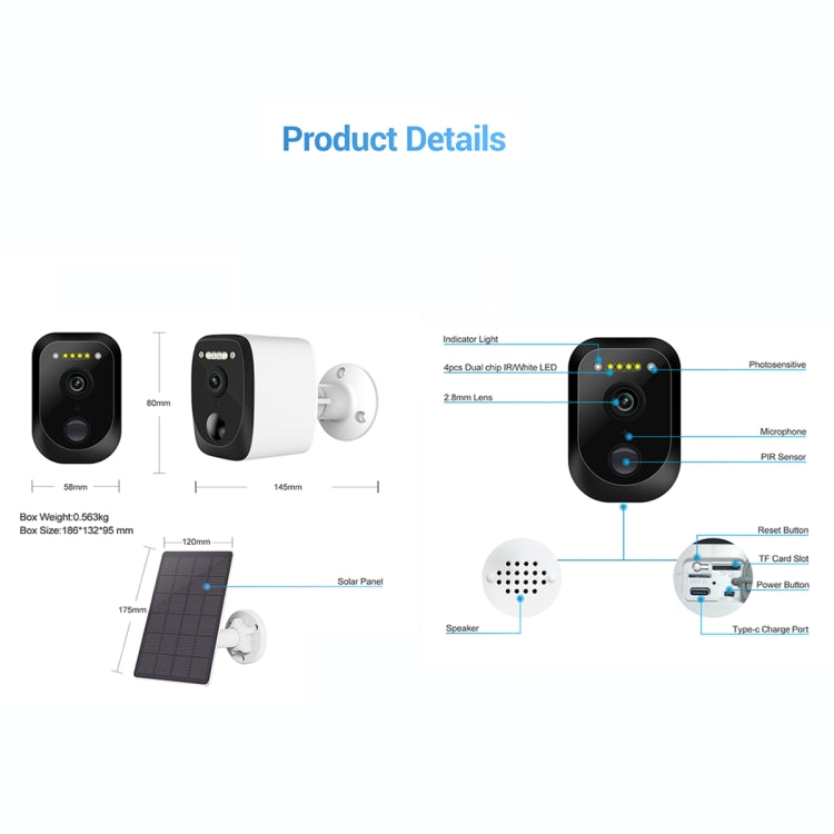 ESCAM QF370 3MP Cloud Storage PT WIFI Solar Panel IP Camera with PIR Alarm Support Night Vision & Two Way Audio, QF370 ESCAM QF370 3MP Cloud Storage PT WIFI Solar Panel IP Camera with PIR Alarm Support Night Vision & Two Way Audio, QF370